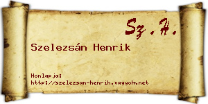 Szelezsán Henrik névjegykártya