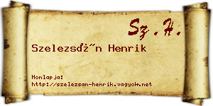 Szelezsán Henrik névjegykártya