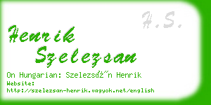 henrik szelezsan business card